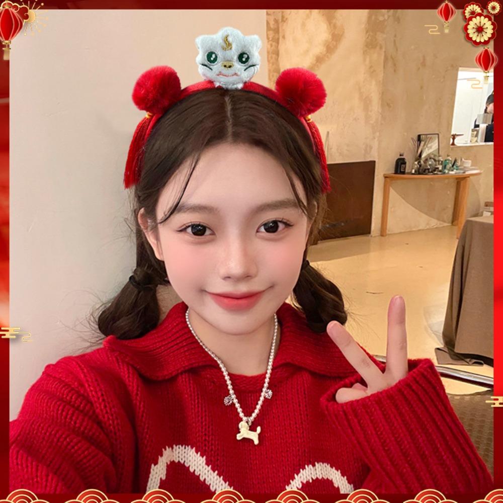 

Ancient Hairband New Year Hair Hoop Tassel Embroidered Headwear Cute Snake Year Hair Clip Kids Style6