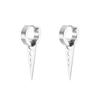 1Pair Silver/Black Titanium Steel Piercing Earring Triangle Geometric Korea Punk Jewelry Men's and Women's Jewelry