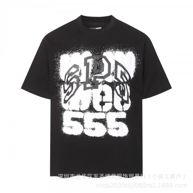 Sp5der 3D Puff Print Graphic Tee Men Loose Fit Cotton Short Sleeve T-Shirt Casual Wear