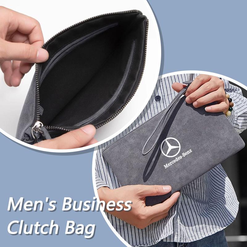 JVC4   Suede Car Driving Document Bag Credit Cards Storage Bag ID Cover For Mercedes Benz W204 W205 W212 W213 W221 GLA GLC CLK GLA AMG