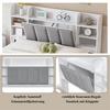 Modular Bed Double Bed, Open Shelf, Three Drawers with Castors, Metal Adult Handles, Storage Compartment Drop-Down Door, Pine Frame Soft
