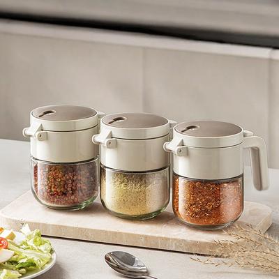 Salt Dispenser With Duals Function Glass Container For Controlled Seasoning And Spices Storage Kitchen Essential