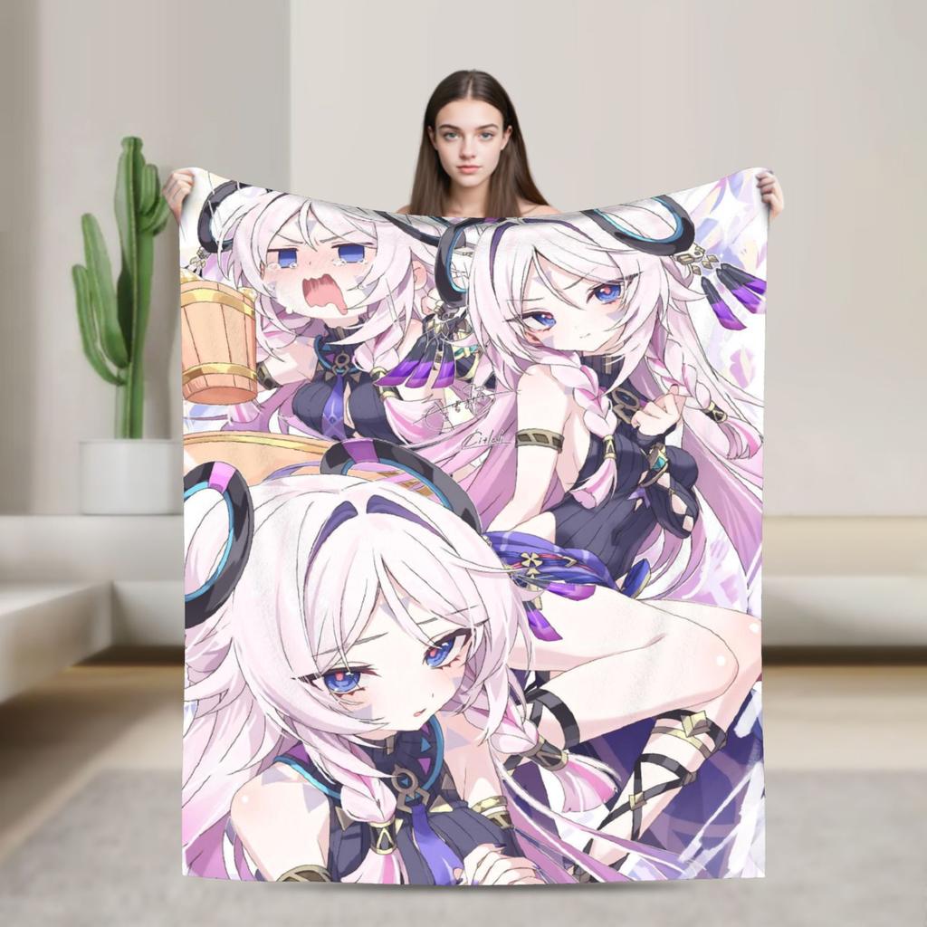 Genshin Impact Durin Game Blankets Fleece All Season  Multi-function Super Soft Throw Blankets for Sofa Outdoor Bedspread