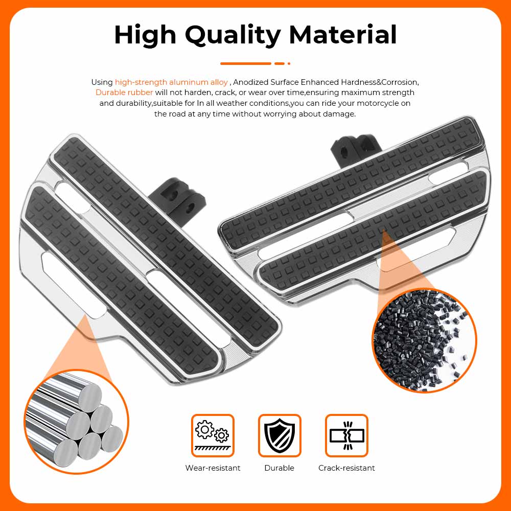 Motorcycle 1 Pair Front Footrest Floorboards Chrome Accessories Fit For Harley Softail Low Rider ST FXLRST 2022 2023 2024 Models