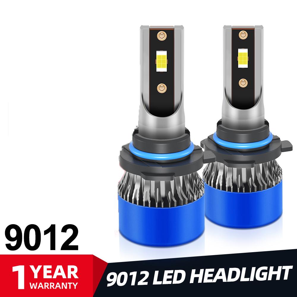 

2PCS 9012 LED Headlights Bulbs High Low Beam 6000K Super Bright White Euipped With Internal Drive Auto Light Bulbs DC12V Vehicle 6500K