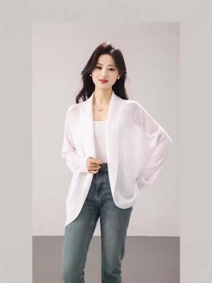 2026 Spring/Summer Korean Style Ice Silk Loose Knit Cardigan for Women