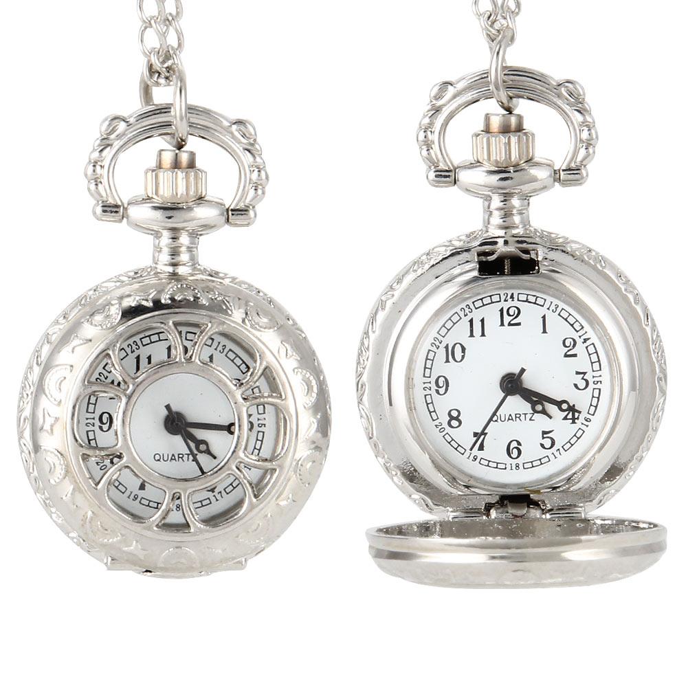 Vintage Pocket Watch Bronze Color Quartz Watch Cool Chain Hollow Love Heart Watches Necklace Pendant Gifts For Women Man
