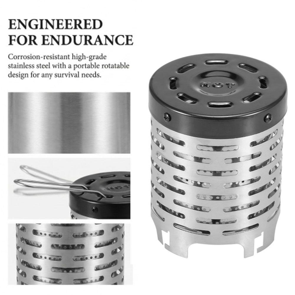 With Handle Camping Heater Stainless Steel Emergency Heater Durable Portable Heater Hiking