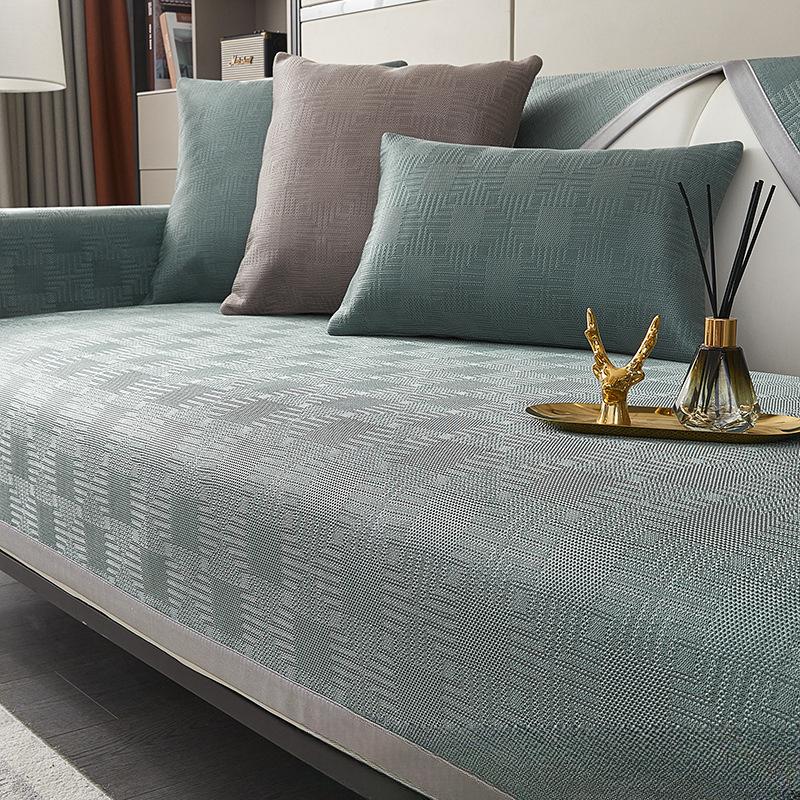 Summer Ice Silk Cool Sofa Cushion Non-Slip Sofa Cushion Summer Leather Cushion Light Luxury Sofa Cover Cloth Cover Cover