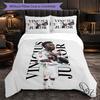 Vinicius Junior 3-teiliges Bettwäscheset Weiches Bettbezug-Set mit Kissenbezügen Bedrucktes Schlafzimmer-Deko-Set für Zuhause