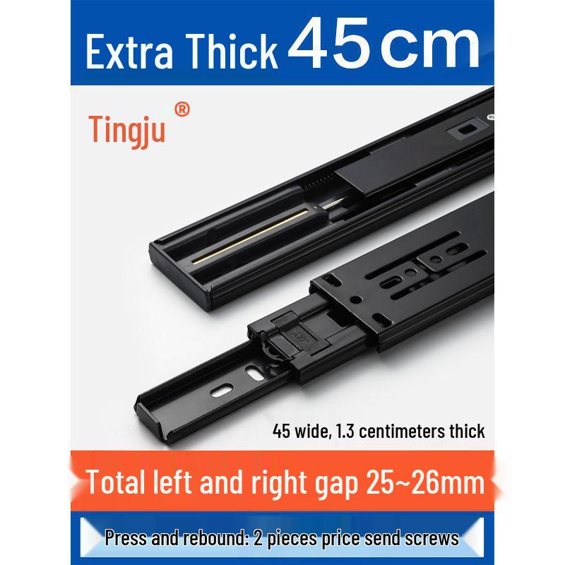 Silent Extra Thick Stainless Steel Drawer Slides with Rebound Damping