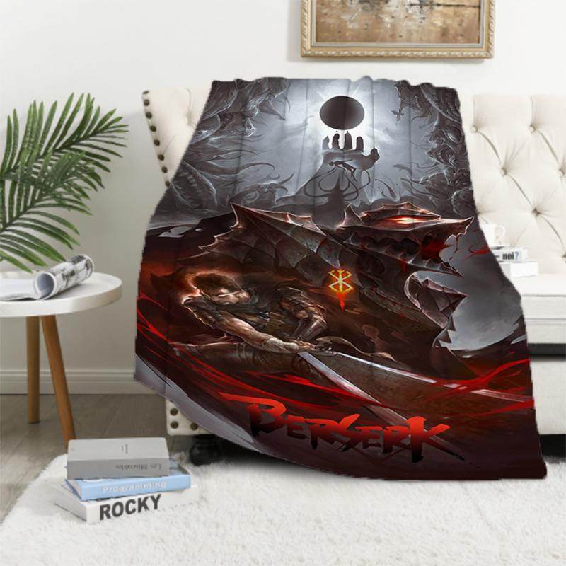 1 pezzo Giappone Anime Berserk Coperta Microfibra Biancheria da Letto Coperta da Campeggio Lusso Soffice Portatile Ufficio Ipoallergenica Flanella