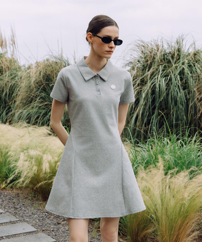 OBER GOLF Easy Slim Polo Dress (Gray)