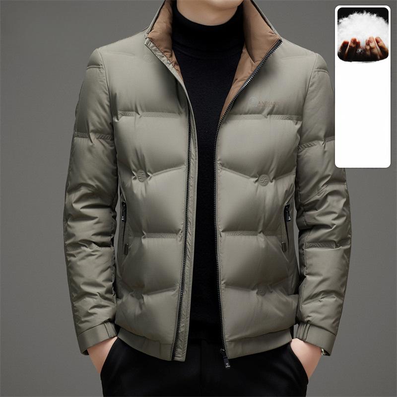 Doudoune Homme Automne et Hiver Épaissie 90 Duvet de Canard Blanc Chaude Manteau Pain Homme Col Montant Doudoune Veste Vêtements Homme