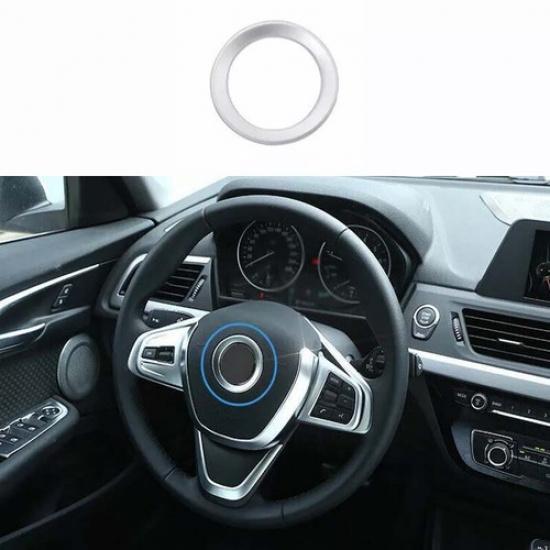Horn Ring Cover Panel 2016-21 Fit For BMW X1 F48 Car Steering Wheel Matte Silver