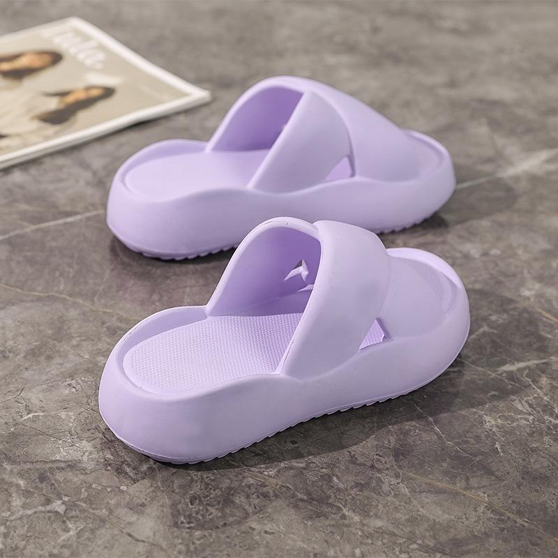 

EVA slippers women s summer new cross slippers fashion style platform slippers women s outer wear 36 фіолетовий