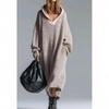 2025 European & American Casual Loose Hooded Knit Dress