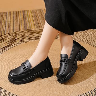 Platform Thick Bottom JK Unform Shoes for Women 2025 Black Matte Glossy Dress Loafers Ladies Lolita Shoes