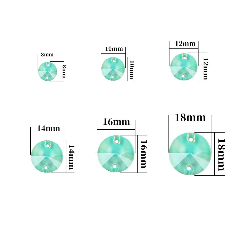 Round Satellite Neon Fluorescent Mocha Protein Glass Hand Seam Drill, Double Hole Rhinestone Flat Bottom Drill Diy Accessories Material Package