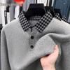 Hengyuanxiang 2025 Men's Thickened Two-in-One Sweater: Solid, Warm Knitwear for Autumn/Winter
