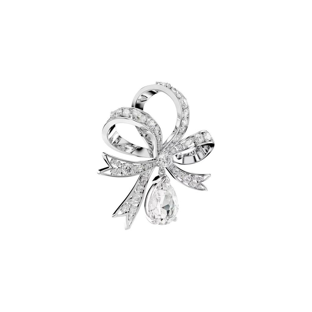 Swarovski Hyperbola Bow Shape Cubic Zirconia Brooch Women Brooch Silver 5680678