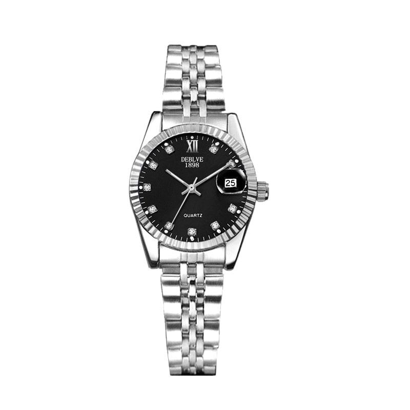 Reloj de Moda Clásico Versátil para Hombre con Correa de Acero, Movimiento No Mecánico, Función de Calendario y Diseño Unisex para Parejas.