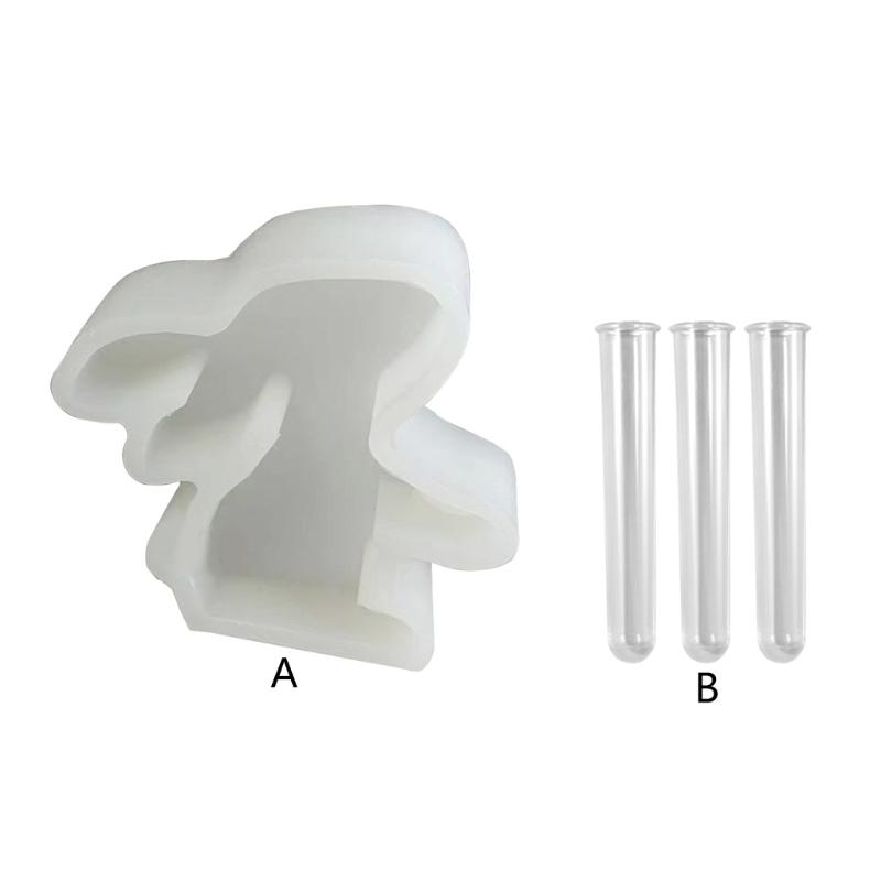 Easter Rabbit Flowerpot Vase Mold Hydroponic Plant Stand Silicone Mould Plaster Concrete Test Tube Flower Pots Molds Home
