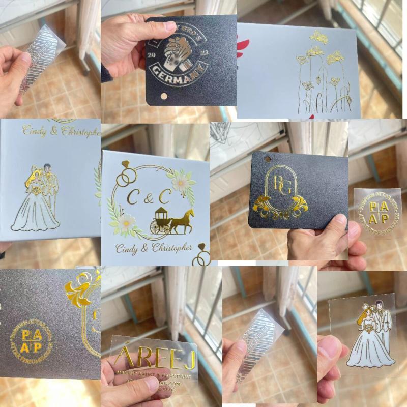 100pcs Stickers Personalized Logo 3D Custom Stickers Shiny Gold UV DTF Transfer Sticker Waterproof Wedding Labels Company Brand