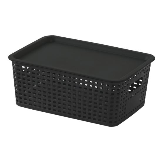 1/6 ks Úložné koše s víkem Velkokapacitní Dutý Prodyšný Design Stohovatelné Dekorativní Úložné Nádoby Kontejner na Hračky