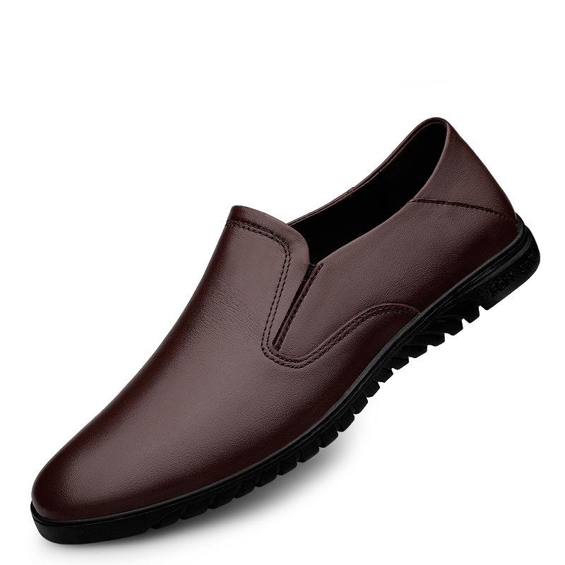 Mocassini da Uomo in Pelle a Calzata Rapida, Taglia Larga - Suola Morbida, Scarpe Versatili da Guida per Papà di Mezza Età (Taglia 45-47).