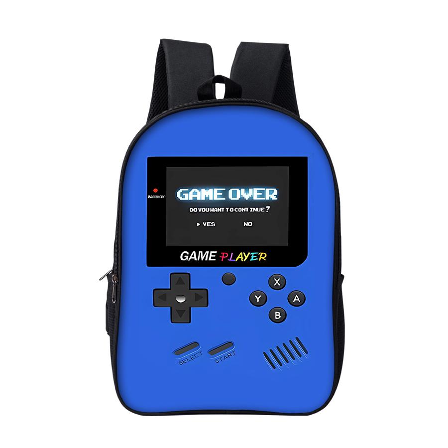 16,5-inch Gaming Console Rugzak met Koptelefoonaansluiting voor Jongens/Meisjes Beste Cadeaus 2D Platte Cartoon Schooltas voor Kinderen Boekentas