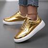 Women's Shoes Quality Patent Leather Sequins Casual Shoes Women Sneakers Outdoor Sport Skateboard Shoes Lace Up Vulcanized Shoes