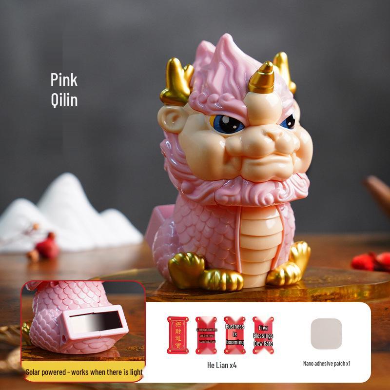 335 New Small Solar Waving Lucky Cat Ornament for Cake, Home, or Car Decoration