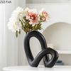 Creative Twisted Lines Ceramic Vase Flowers Pots Desk Decoration Flower Arrangement Minimalism Floral Vases Modern Home Decor