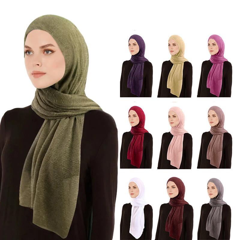 New Women Summer Breathable Muslim Chiffon Hijab Shawls Scarf Plain Soft Turban Bandanas Headband Scarves Wrap Bufanda Foulard