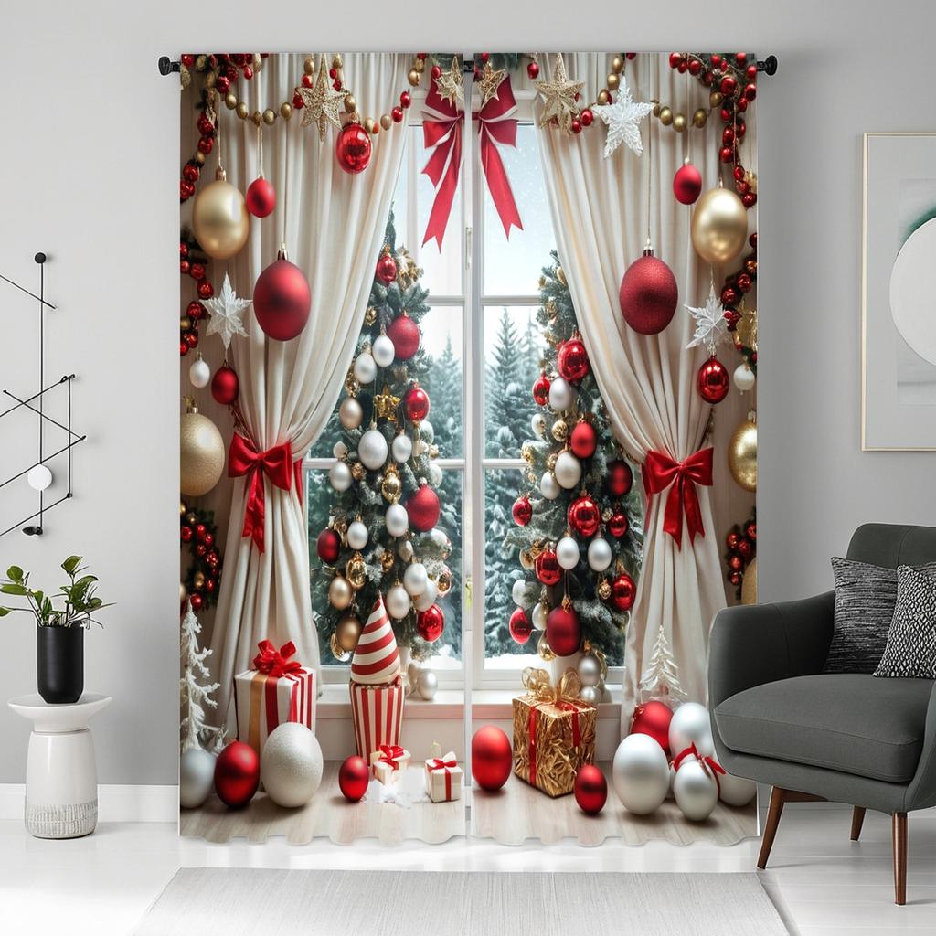 2 ST HD digitalt tryckta gardiner gul knytning Månrobotkrig Katt heminredningsstil dekoration vardagsrum sovrum genom r