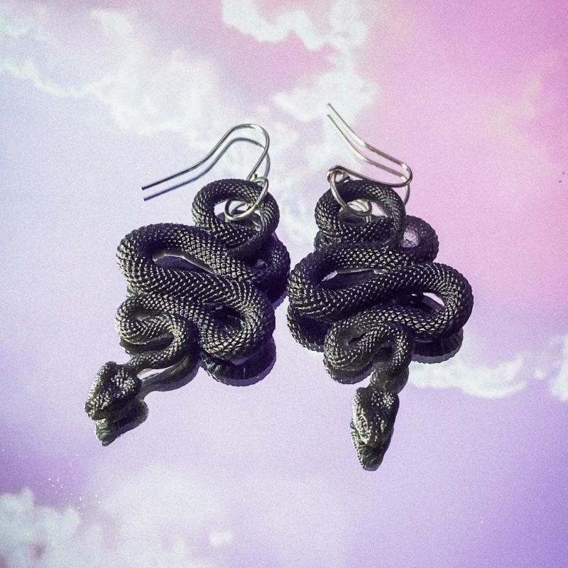 Black Snake Earrings - International Trade
