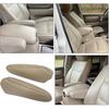 GXARTS Driver and Passenger Side Leather Front Seat Armrest Cover Tan Compatible with Toyota Land Cruiser 1998 1999 2000 2001 2002 2003 2004 2005