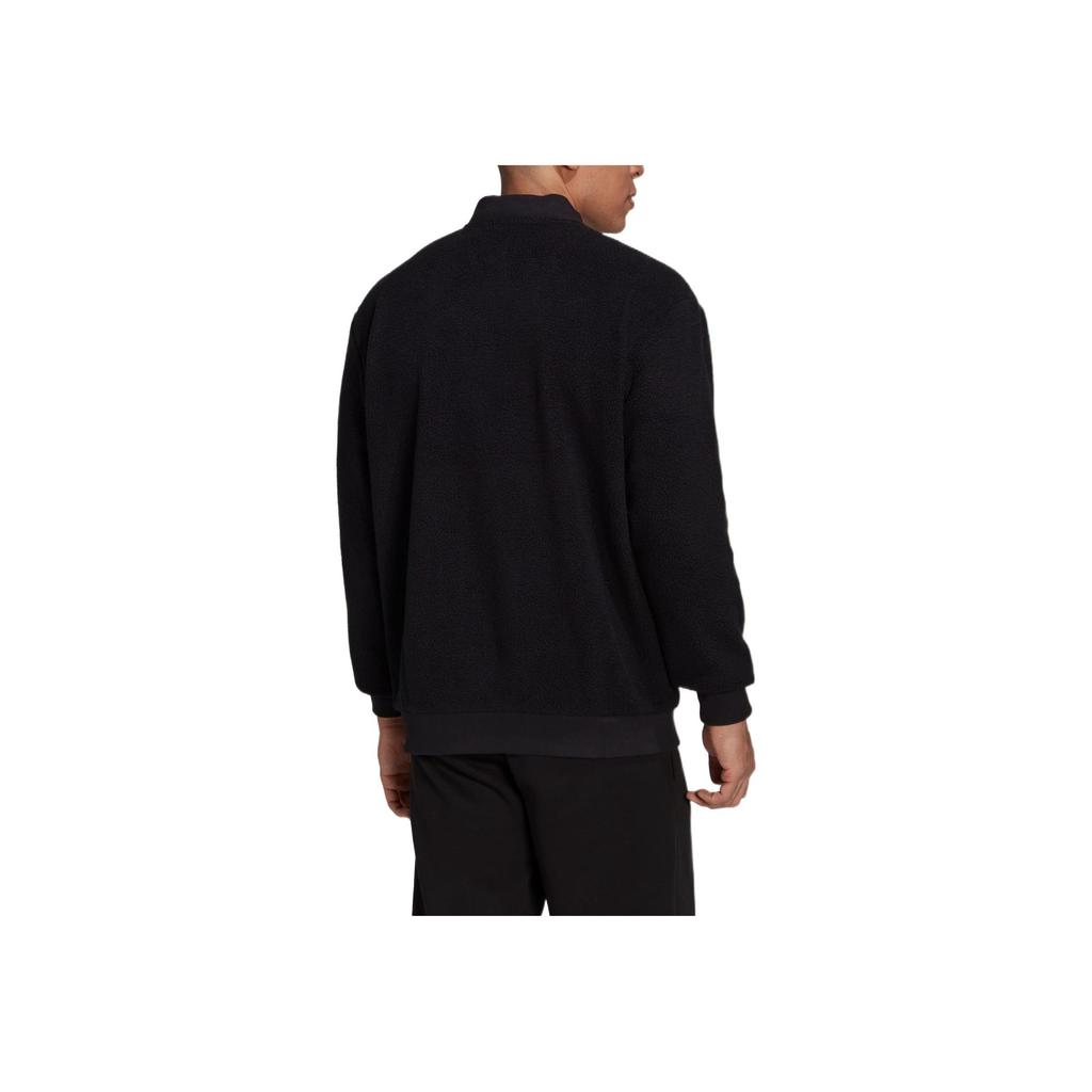 Adidas Logo Print Zip Long Sleeve Pilot Collar Jacket Men Jacket Black HL6920