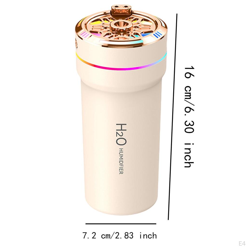 Difuzor de ulei esențial pentru mașină, umidificator, reîncărcabil USB, 300 ml cu lumini colorate