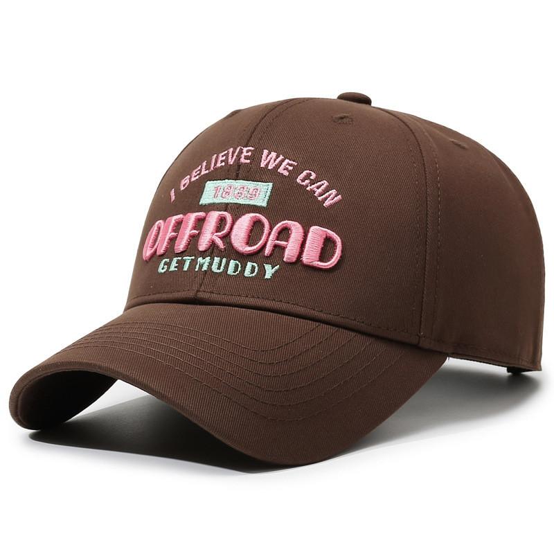 

Cotton Baseball Cap With Embroidered Letters For Street Style And Sun Protection