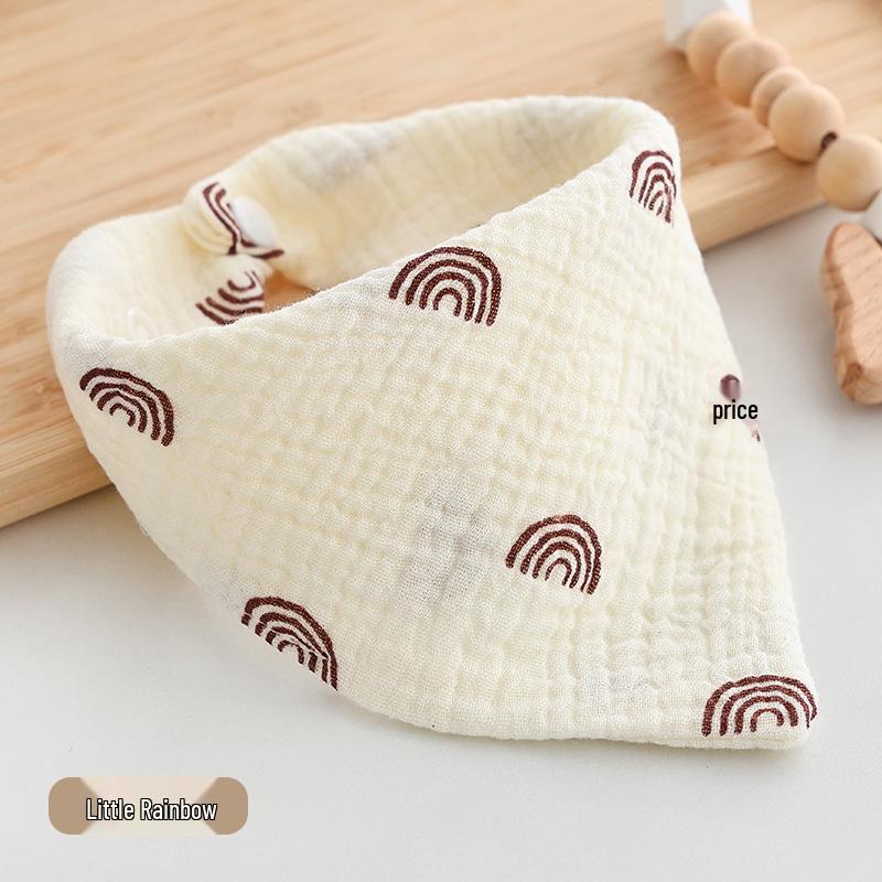 Gekräuselte Baumwollgaze Dreieck Baby Lätzchen & Spucktuch