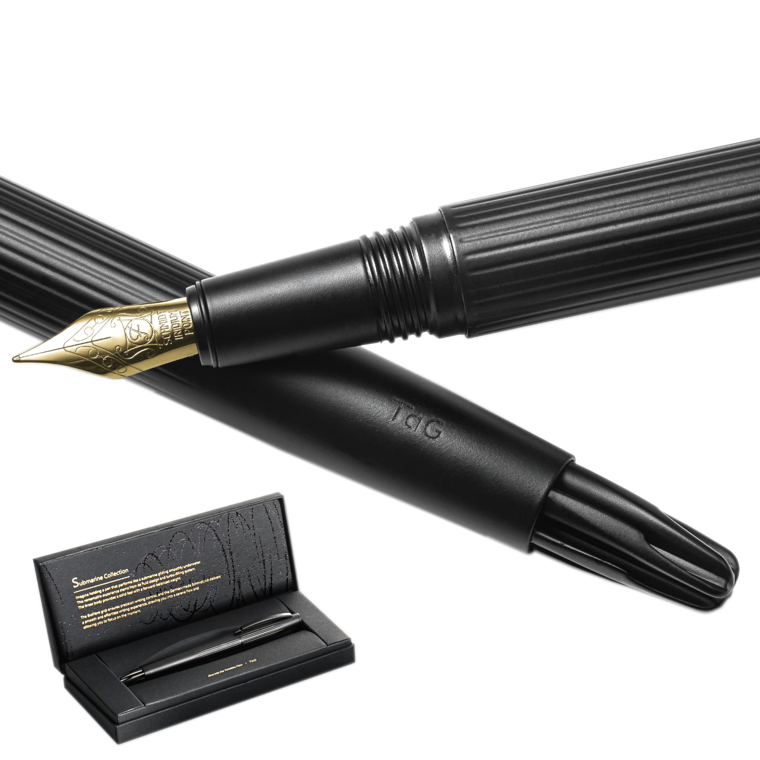 

TAG Подводная лодка Роскошная перьевая ручка Черная сталь Тонкая Элегантная Унисекс Для письма Дизайн от команды - Заправка с турбоприводом, Перо, Подарок, Награжденная (хорошо