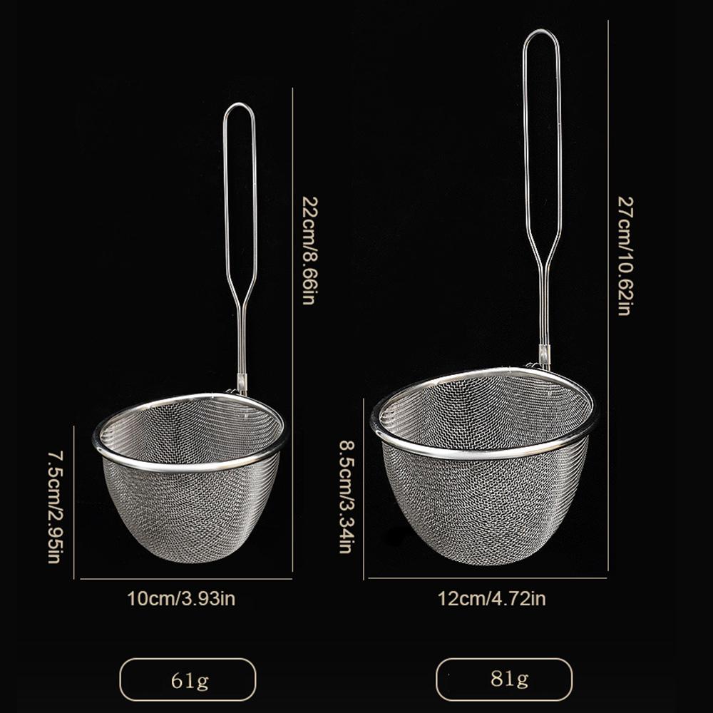 304 Stainless Steel Noodle Drainer Filter Mesh Sieve Household Kitchen Hot Pot Colander Fishing Noodle Spoon Frying Filter Spoon