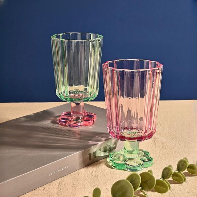 225ml Colourful Tall Glasses Vintage Home Party Party Cocktail Beer Juice Mug Summer Restaurant Ice Cream Drinking Water Cups