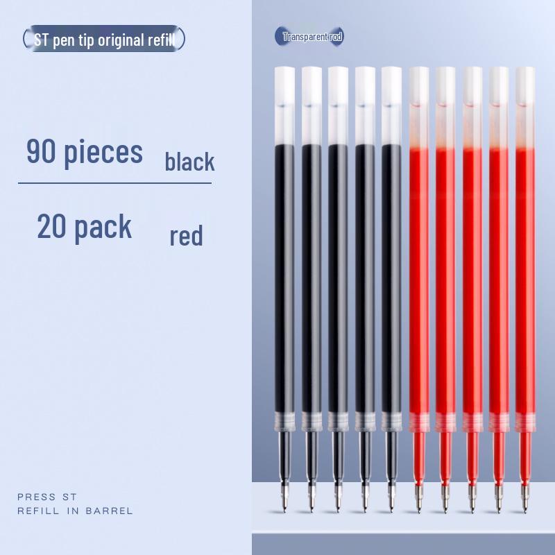 ST Quick-Dry Red Gel Pen for Teachers & Students, Push-Button Rollerball for Grading & Marking, with Refillable Ink.