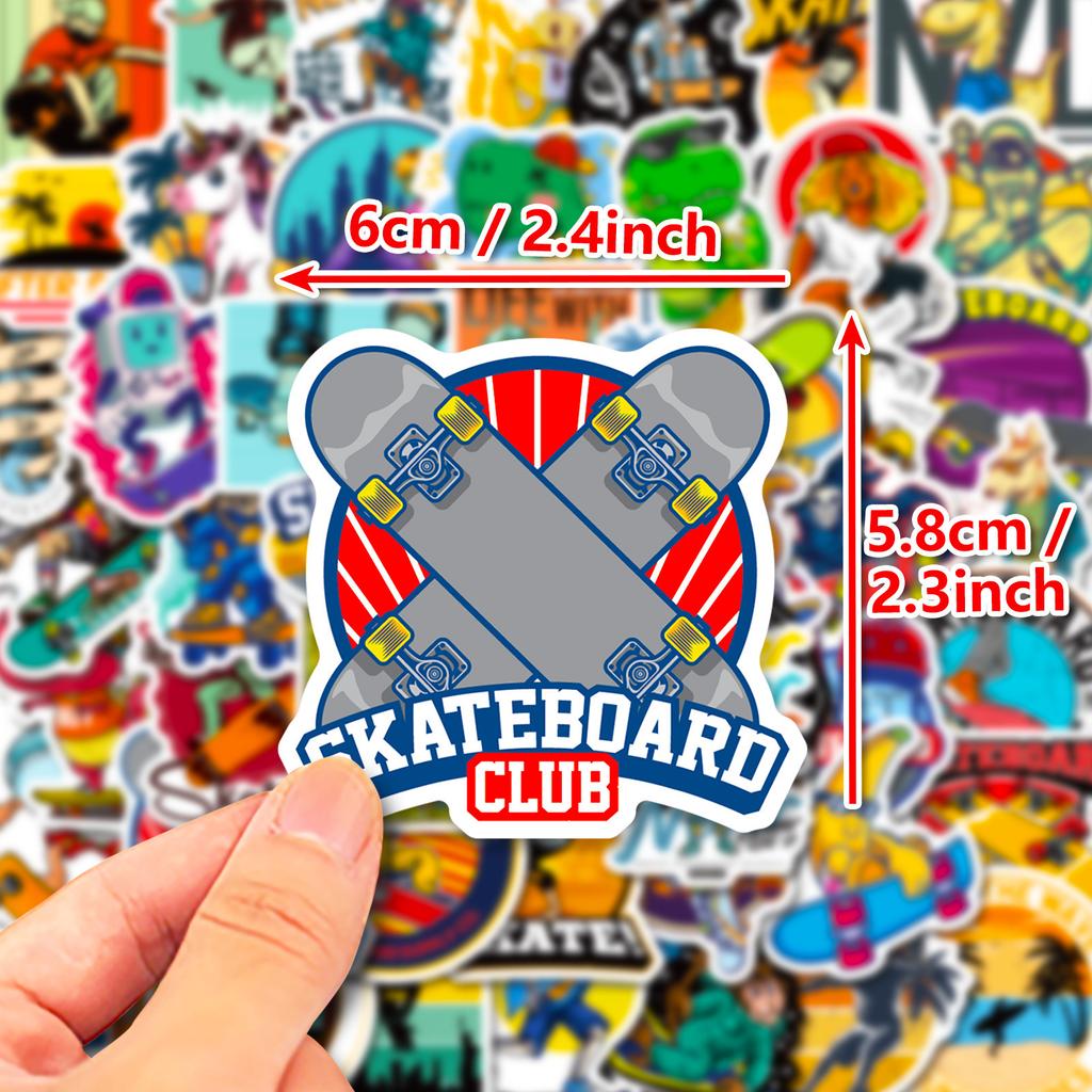 50 Coole Skateboard-Sticker, Personalisierte Cartoon-Balance-Car-Roller-Koffer-Gitarren-Auto-Graffiti-Sticker