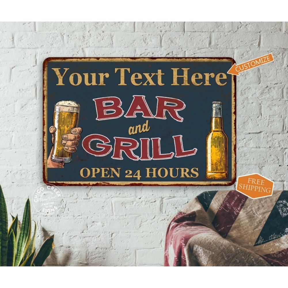 Custom Tin Sign Pub Decoration Retro Metal Poster Wall Art Gift For Him Man Cave Bar Grill