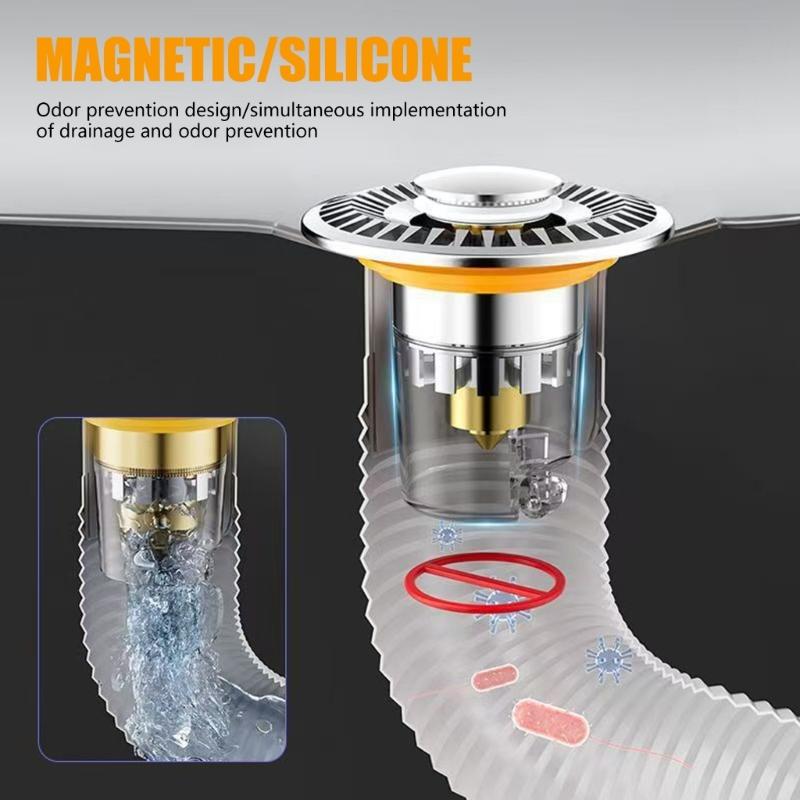 Bathtub Plugs Anticlogging Drain Filter Wash Basins Sink Drain Stopper Push-type Bounce Cores Drain Hair Catcher