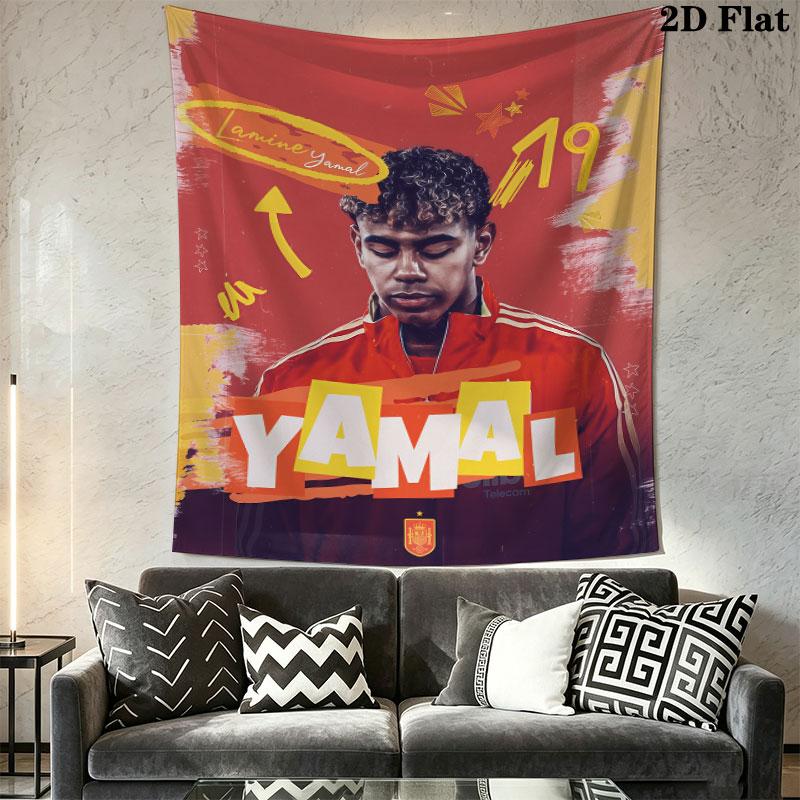 Lamine Yamal Rise Wall Hanging Printed Fabric Blanket Decorative Tapestries for Bedroom Living Room Home Decor